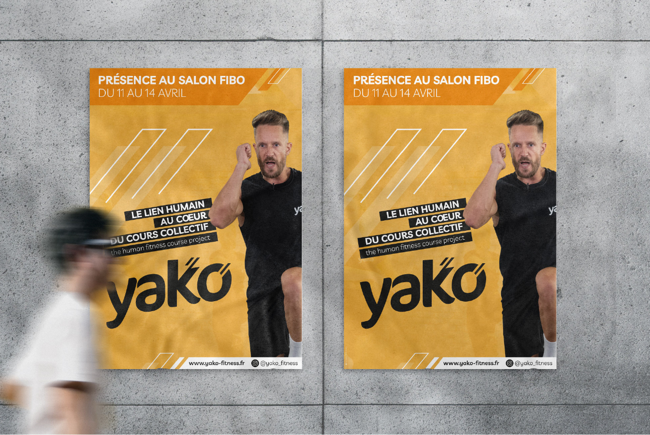 affiche pour Yako un concept de cours collectif et sportif de l'orange Bleue en Ile-et-Vilaine