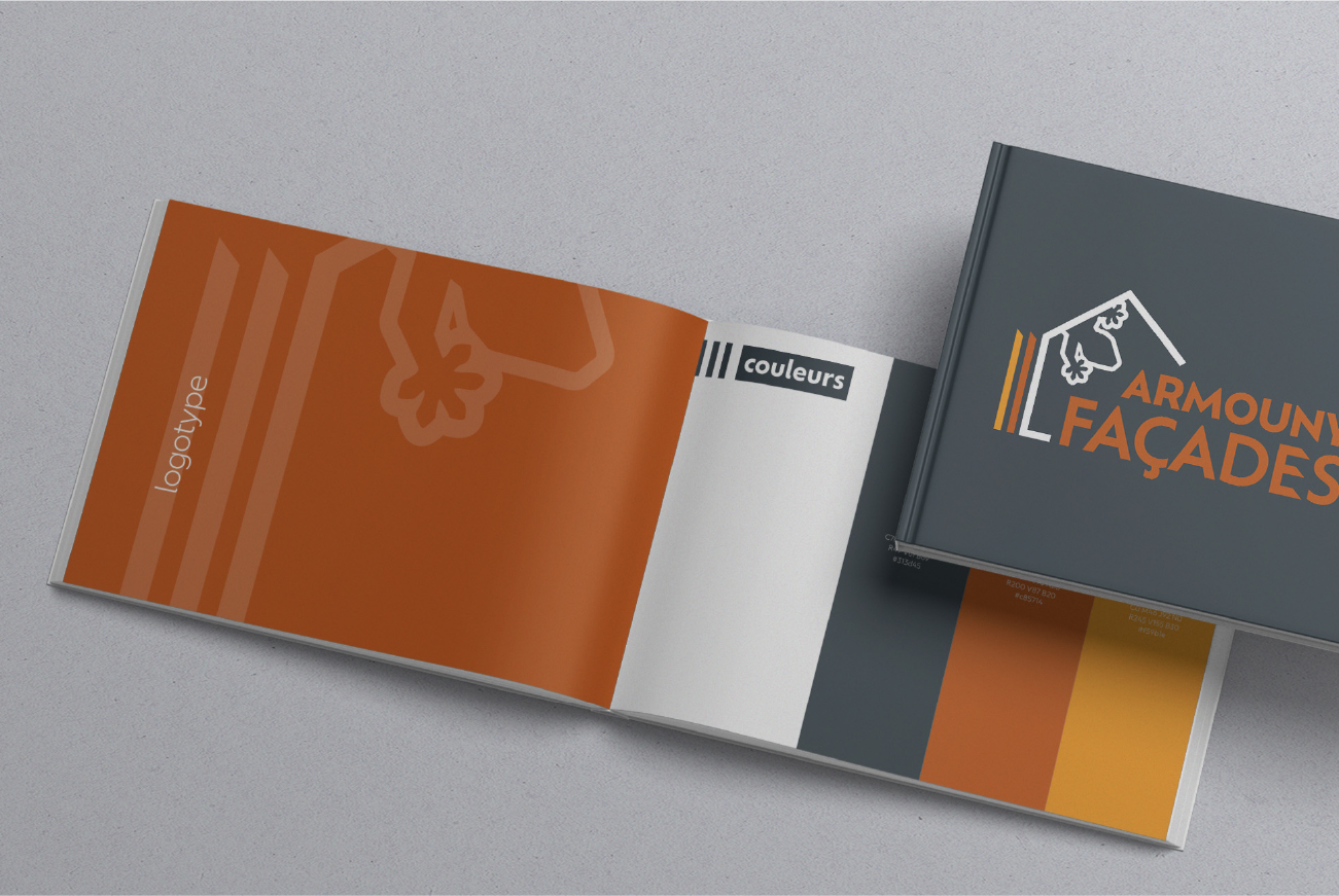charte graphique pour un artisan façadier Armouny Façades dans le Morbihan