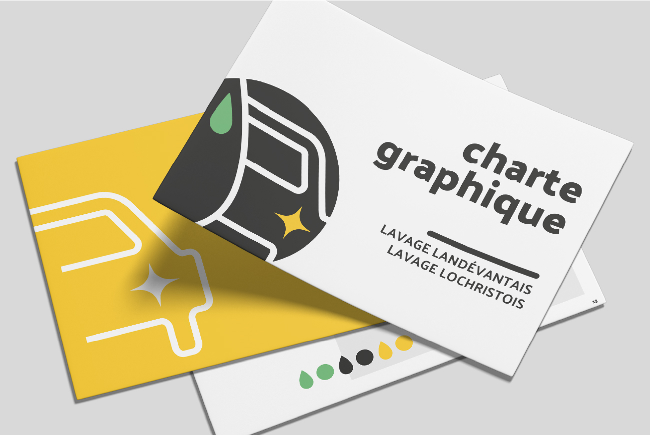 charte graphique pour une station de lavage Lavage Landévantais et Lavage Lochristois dans le Morbihan