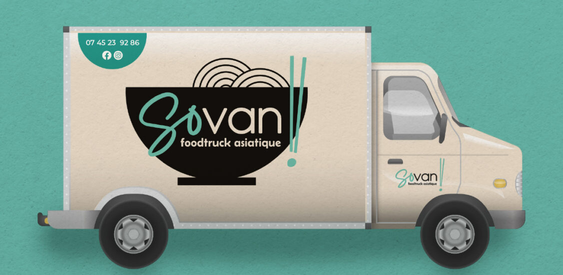 covering véhicule pour Sovan un foodtruck de cuisine asiatique dans le Morbihan