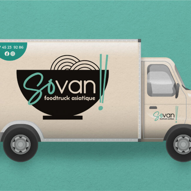 covering véhicule pour Sovan un foodtruck de cuisine asiatique dans le Morbihan