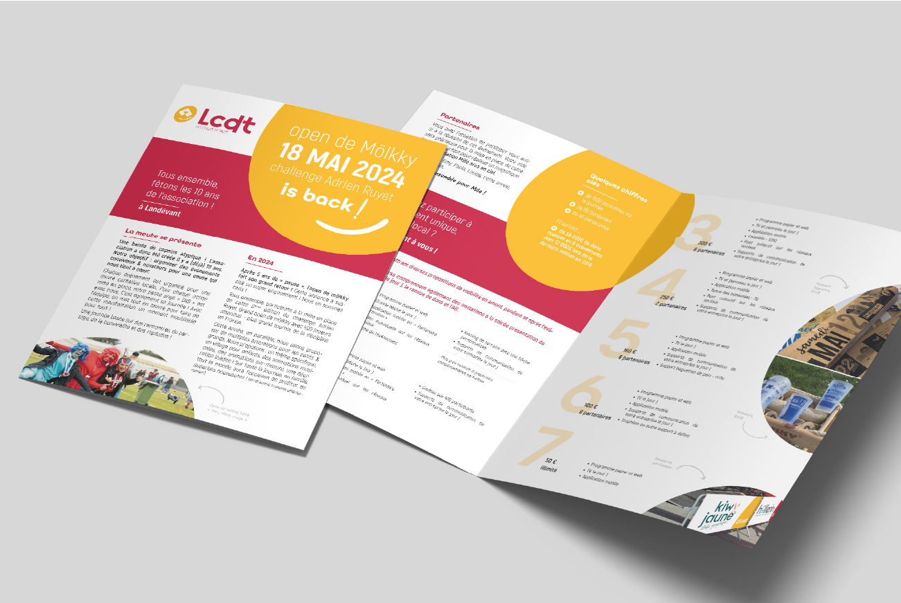 plaquette pour un évènement caritatif de molkky Les Chiens de Talus dans le Morbihan