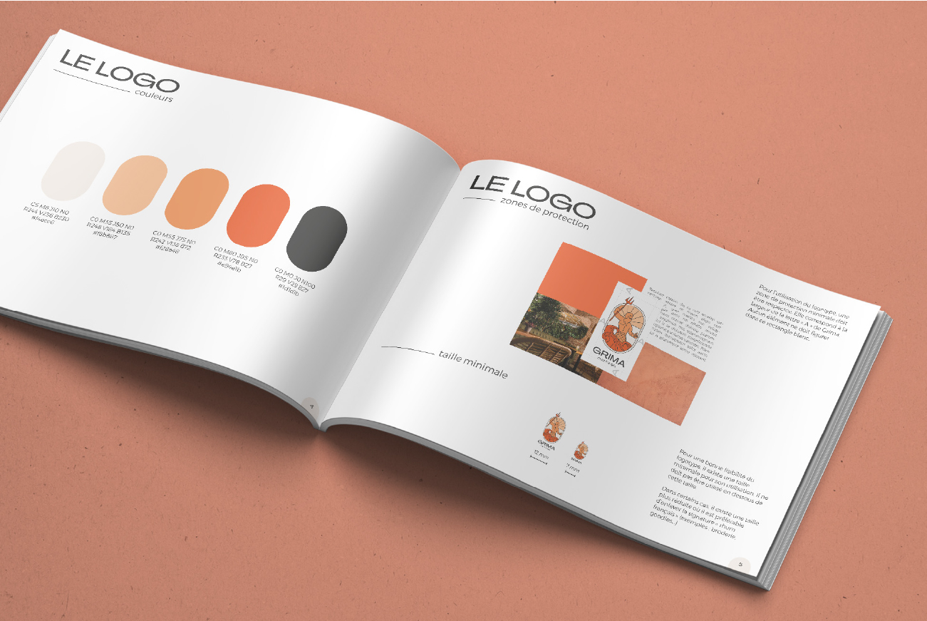 charte graphique pour Grima, rhum français en Gironde