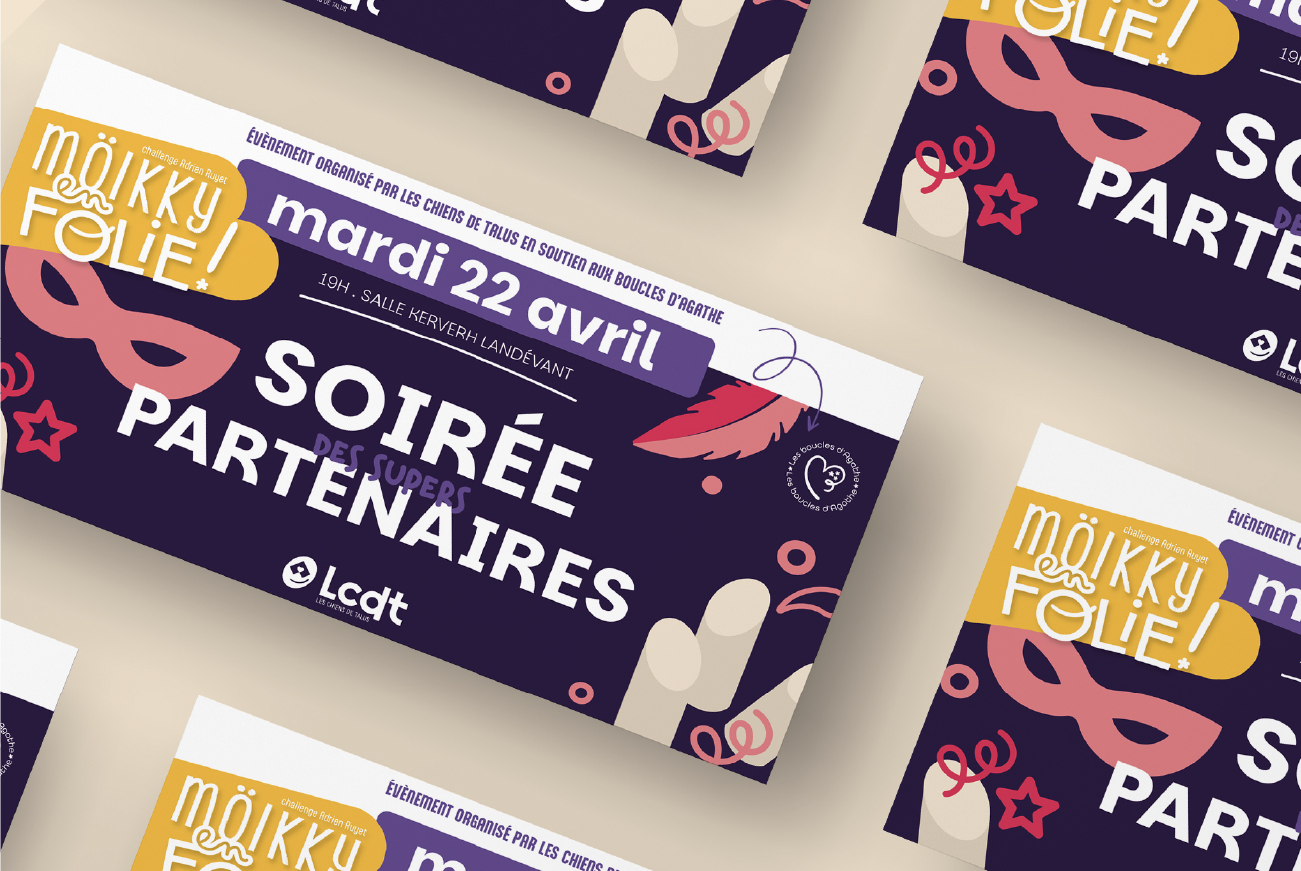 invitation pour un évènement caritatif de molkky en folie Les Chiens de Talus dans le Morbihan