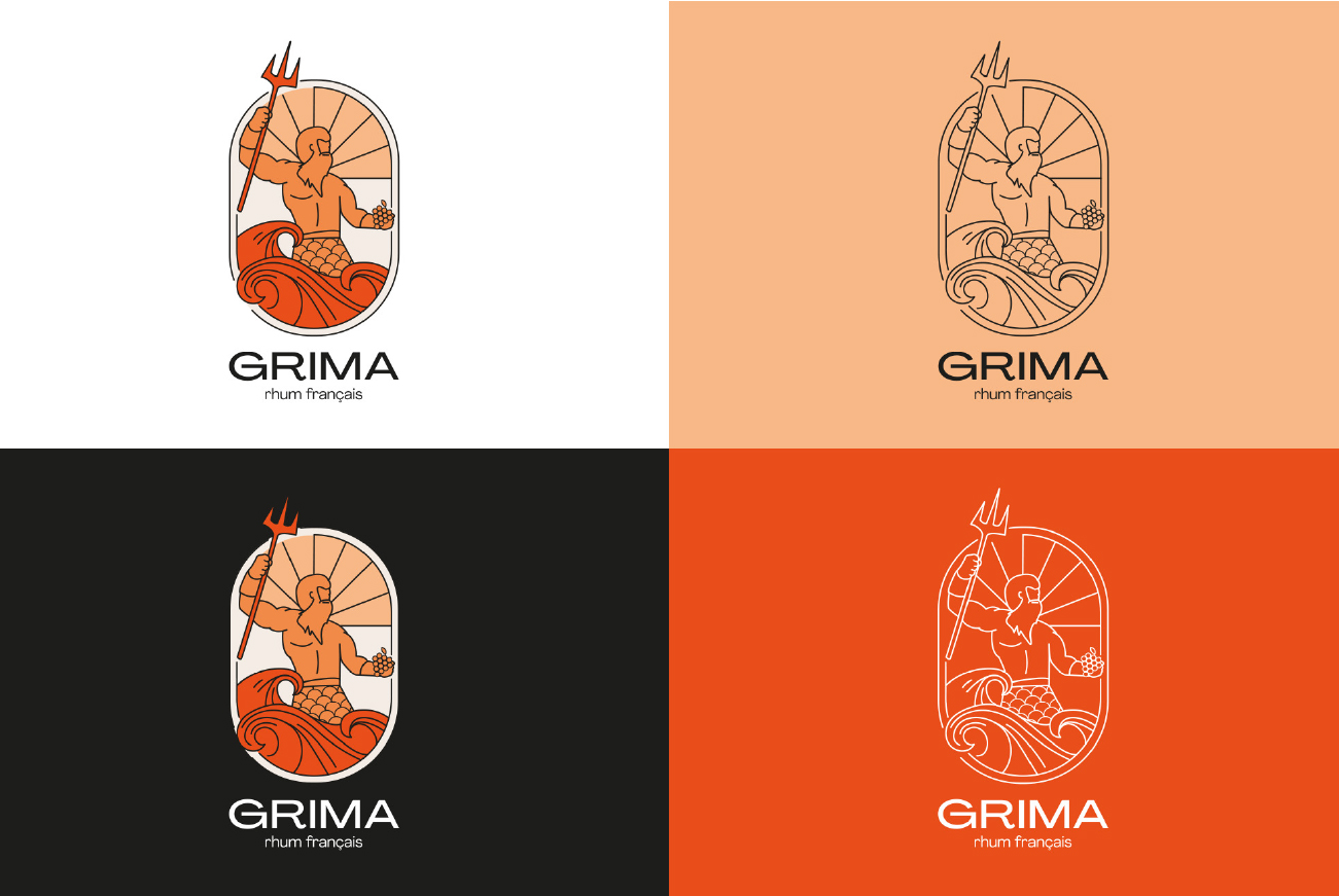 déclinaison logo pour Grima, rhum français en Gironde