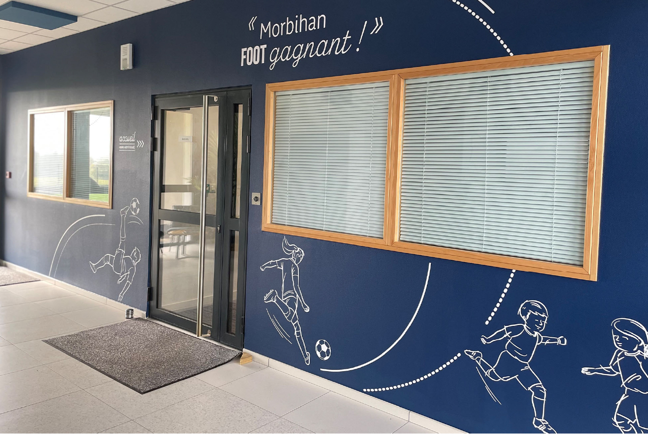 signalétique pour les locaux du District de football du Morbihan