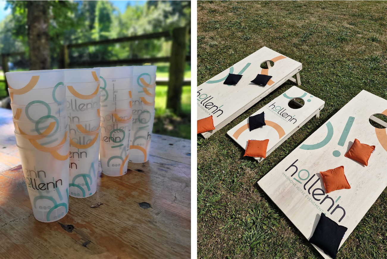 goodies, objets lors d'un accompagnement graphique 360 agence évènementielle Hollenn dans le Morbihan