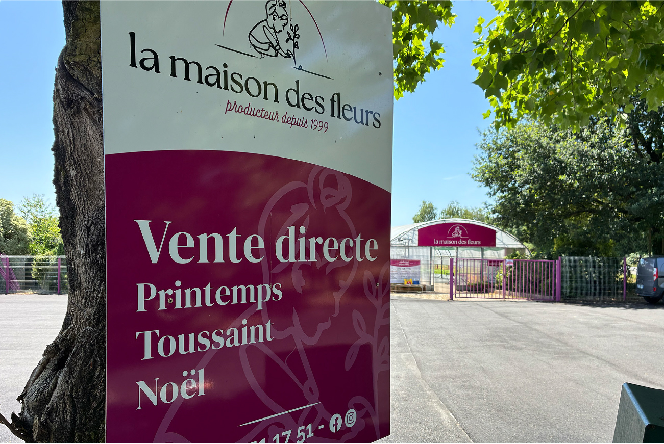 signalétique pour La maison des fleurs, serre, producteurs dans le Morbihan