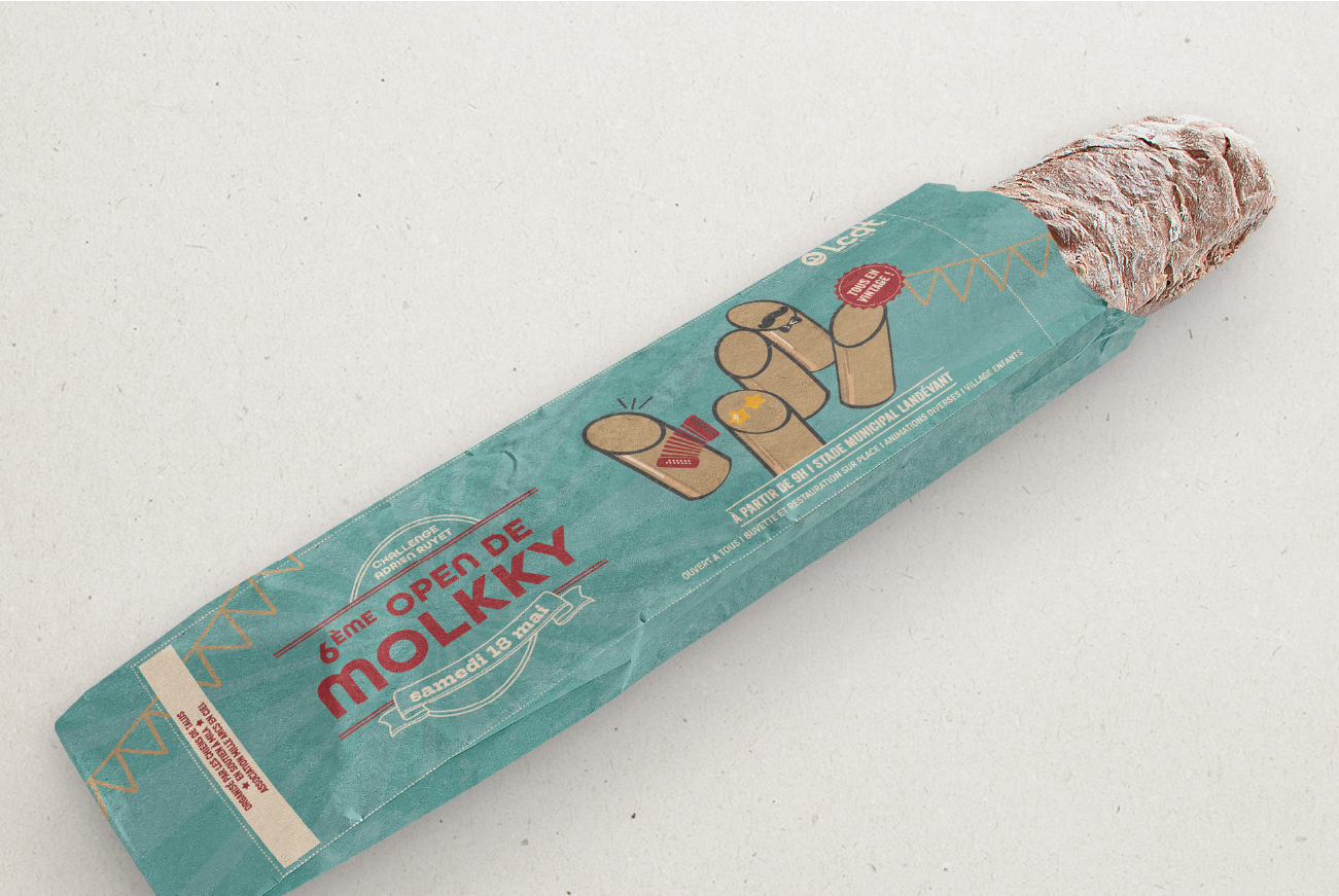 sac de baguette pour un évènement caritatif de molkky Les Chiens de Talus dans le Morbihan