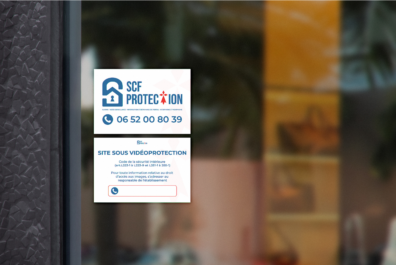 carte de visite pour SCF protection, entreprise de d'alarme et de sécurité dans le Morbihan